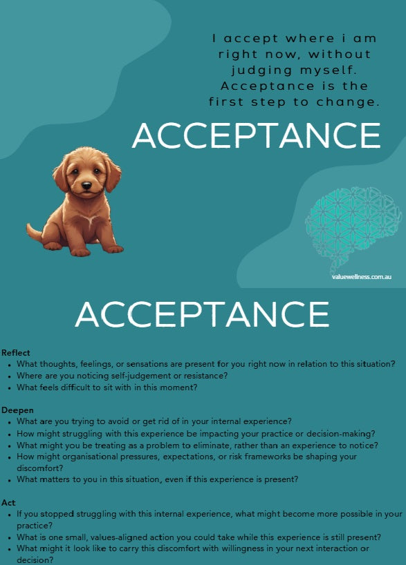 Professional Supervision Value Cards (ACT-Informed)